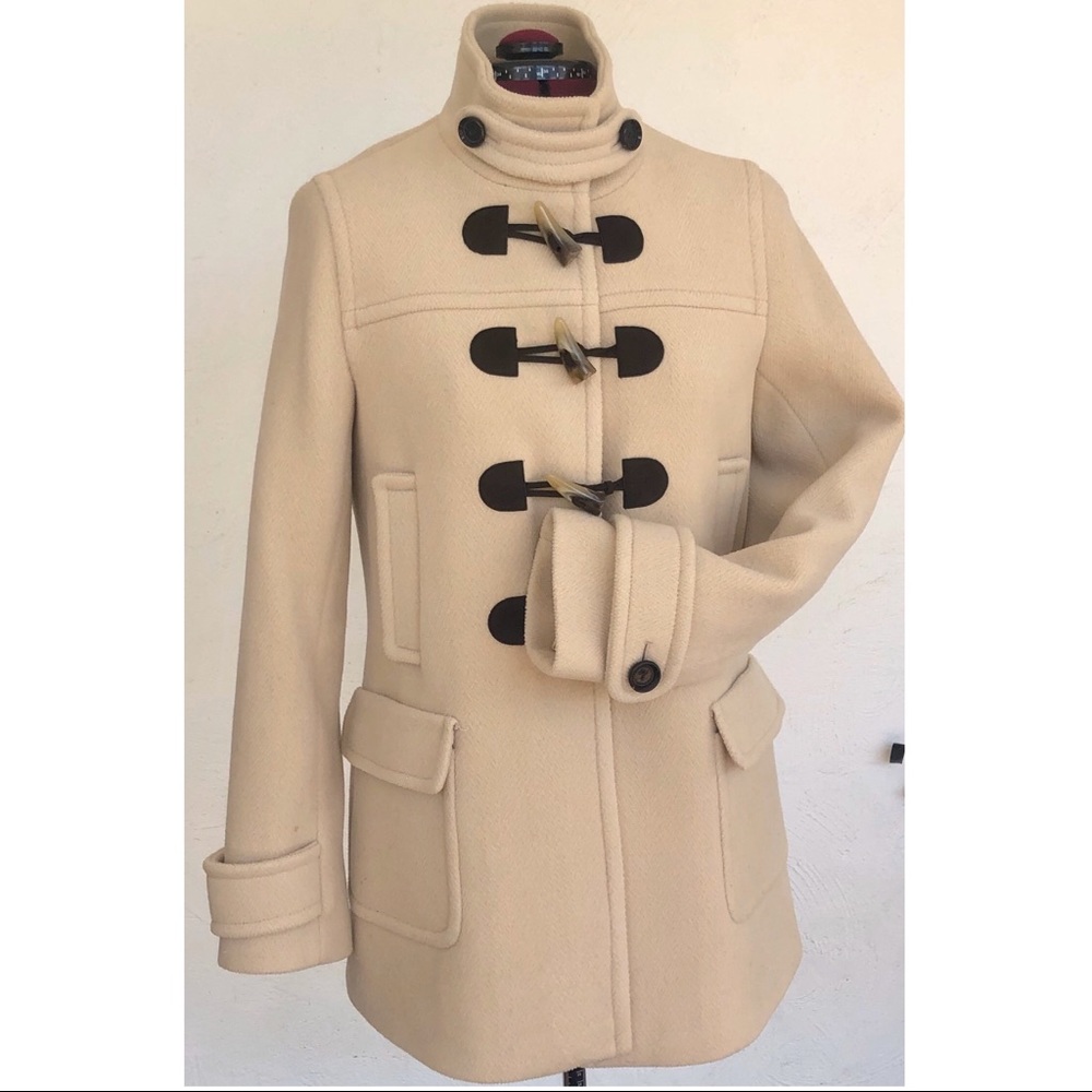 Banana Republic Cream Wool Toggle Coat M